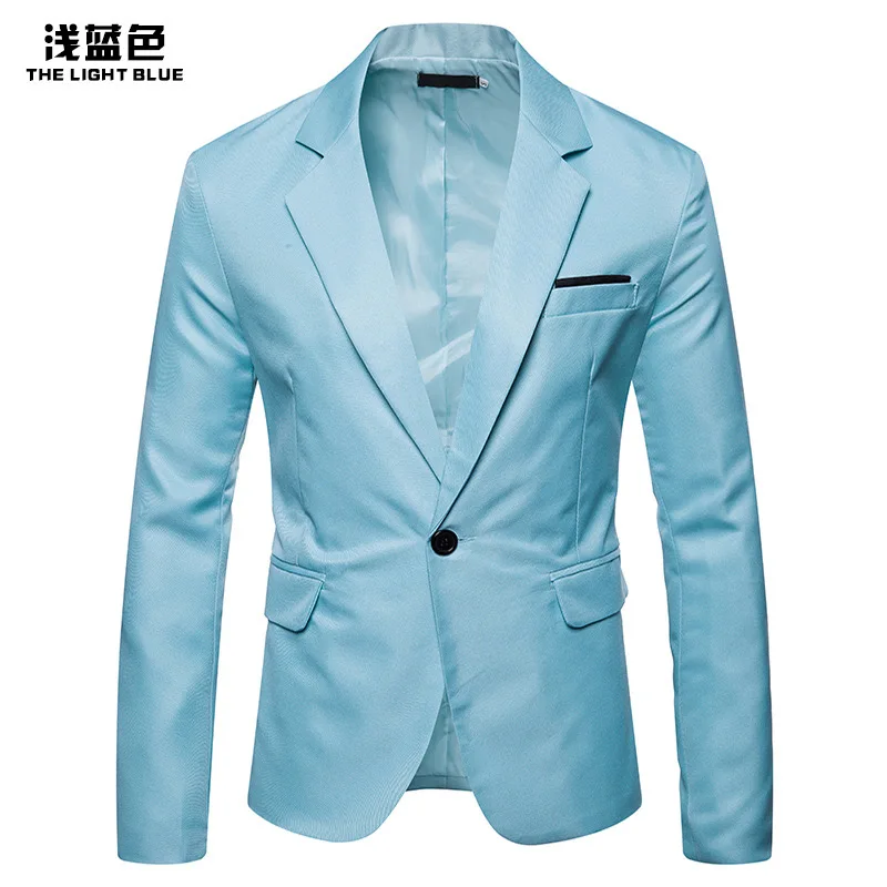 

Z433Suit side slit solid color European and American large size small suit Amazon top jacket men
