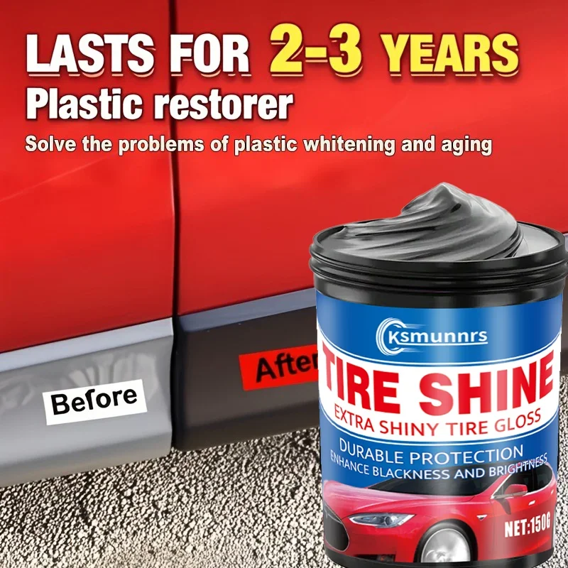 Car Interior Plastic Repair Wax Kit - Multi-effect Black Gloss Restoration Nano-Crystal Coat for Ageing And Yellowing Removal