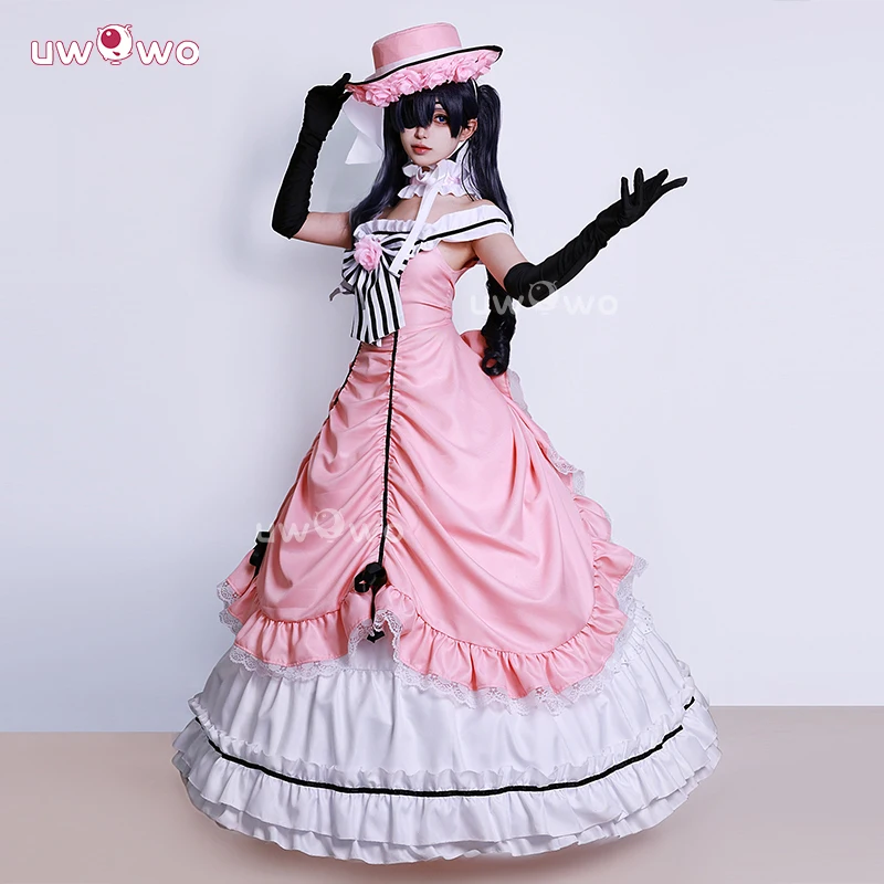 

UWOWO Collab Series: Ciell Cosplay Anime Black Bulterr Ciell Robin Ciel Pink Gown Cospaly Costume Halloween Costume