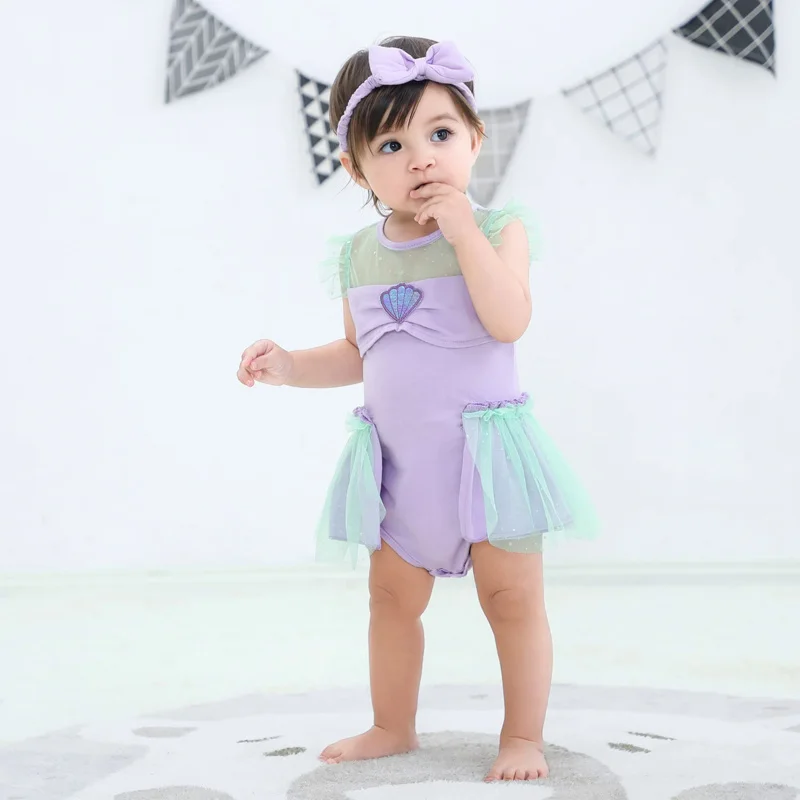 فستان بذلة حورية البحر للأطفال ، زي ذيل حورية البحر للأطفال الصغار ، فستان تنكري للحفلات ، ملابس زاحفة للفتيات ، أكمام قصيرة