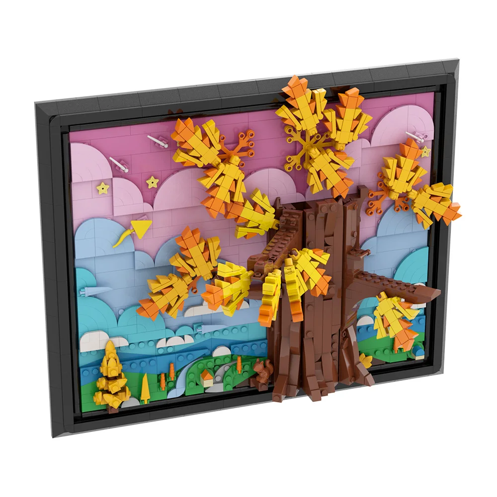 MOC Calvined และ Hobbes Building Block ตุ๊กตาอะนิเมะ 3D Art ภาพวาดการ์ตูน Tiger Action Figure อิฐของเล่นผู้ใหญ่ของขวัญเด็ก