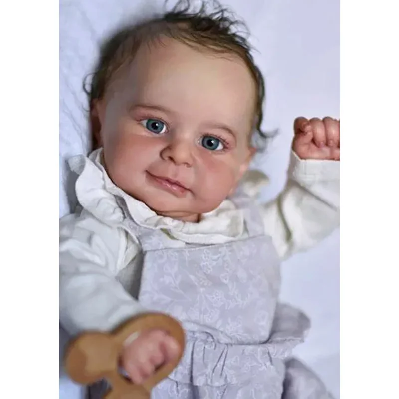 19Inches Reborn Kit Zoe Unpainted Doll Kits Reborn Doll Unassembly DIY Doll Parts with Body Cloth and Eyes
