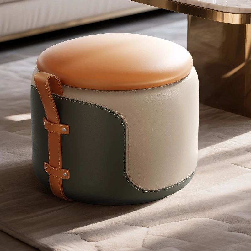 قابل للتعديل تخزين البراز جولة المحمولة الصناعية الجلود بوف العثماني البراز غرفة المعيشة الأرائك Tabourets دي بار الأثاث
