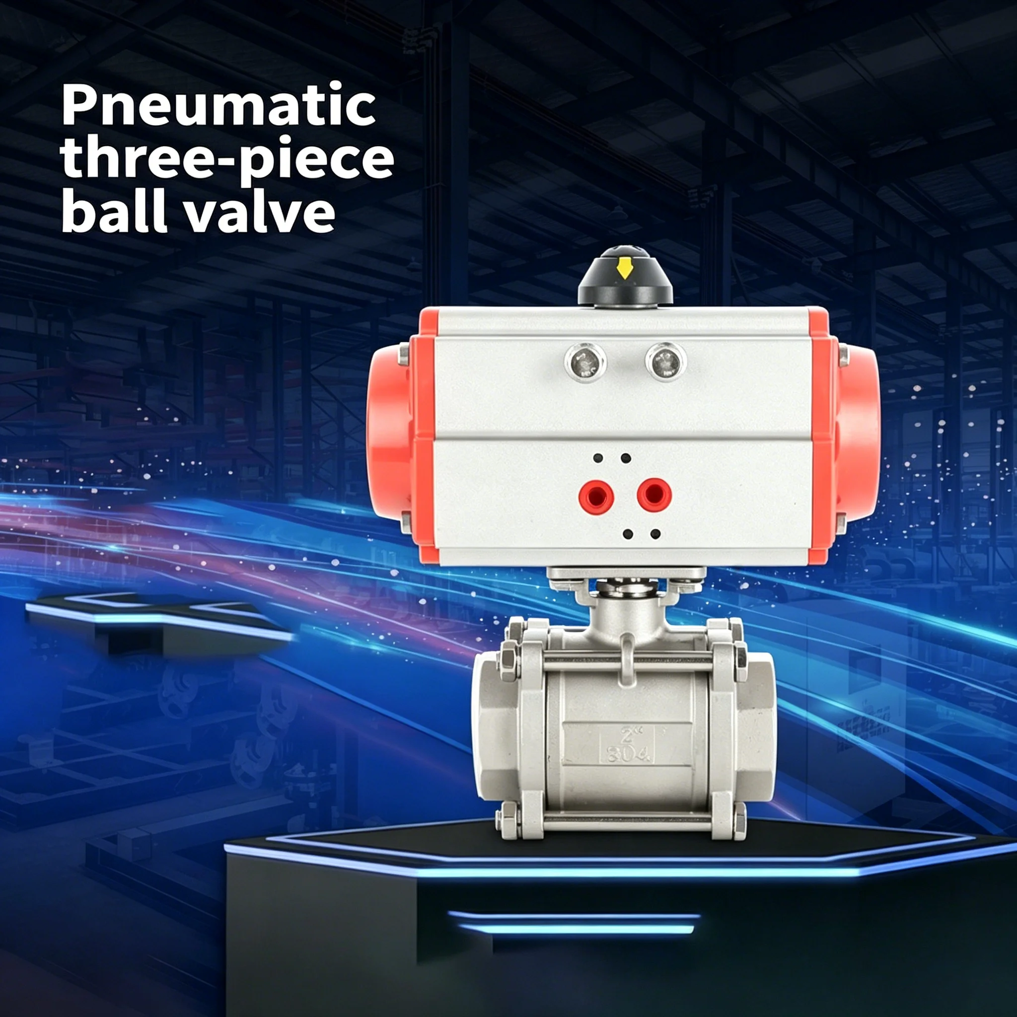 Pneumatic Threaded Ball Valve Q611F-16P304 Stainless Steel Three-piece Explosion-proof Ball Valve DN8 10 15 25 50