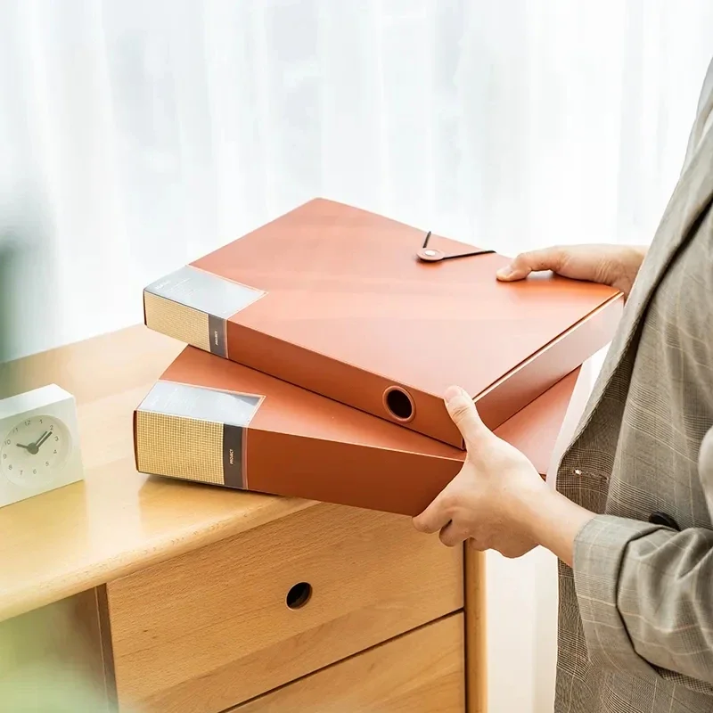 Storage Folders Large Capacity A4 File Storage Box Documents Waterproof Organizer Desktop Archive Organizer Folder with Buckle