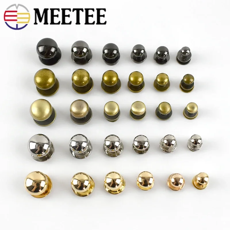 

20Pcs 4-12mm Metal Buckles Rivet Nail Round Head Screw Studs Buttons for Bag Wallet Fastner Clasp DIY Leather Craft Accessories