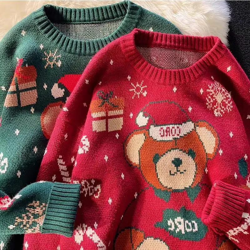 

ugly christmas sweater Knit Sweaters For Men Pullovers Luxury Y2k Vintage New Sweater Winter Cotton Warm Harajuku Men's Clothing
