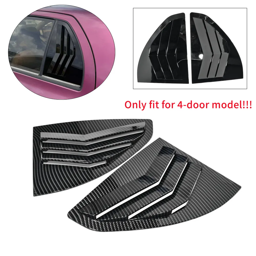 

2PCS For Toyota Yaris Hatchback 2006-2011 Car Rear Window Quarter Louver Cover Side Vent Shutter Trim Scoop ABS Accessories