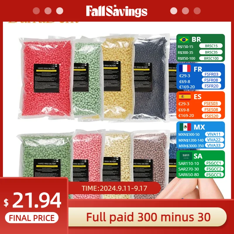 1000g Multi-Color Depilatory Wax Bean Free Depilation Wax Paper Beeswax Bean Body Hair Nose Hair Removal Heat Therapy Wax