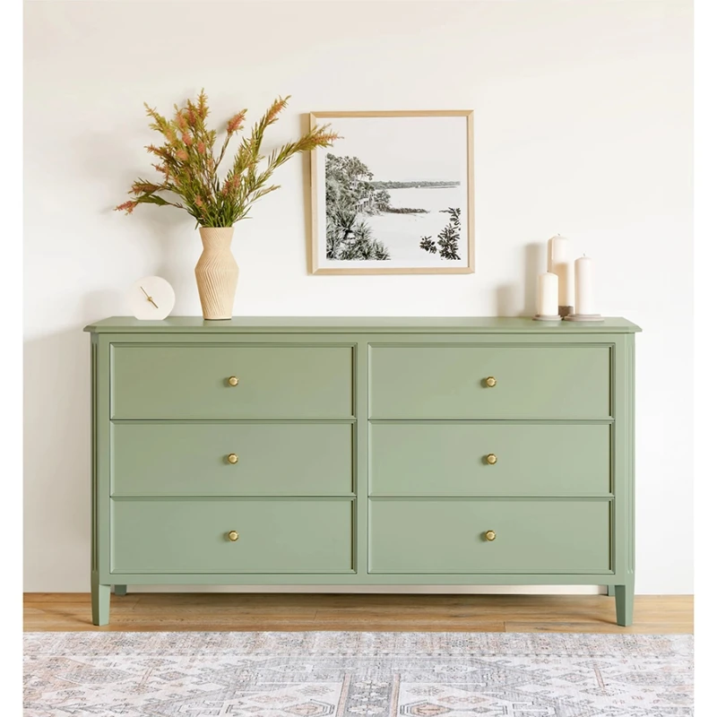 

American solid wood locker, bedroom, living room, household locker, six chest cabinets, light green pastoral locker, entrance