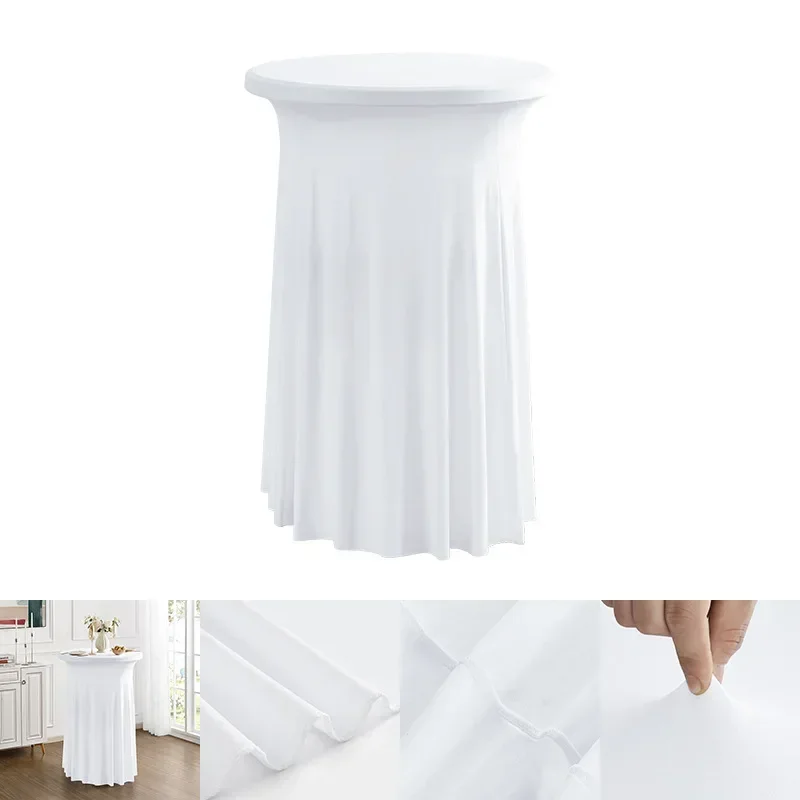 5pcs white cocktail bar tablecloth  Minimally designed circular sun skirt table cover banquet hotel party event decoration