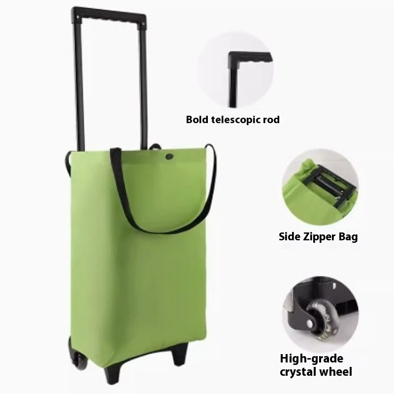 Carrito de compras móvil plegable para tirar de la mano, coche de Camping, compra de verduras, carrito pequeño, organizador de almacenamiento portátil para el jardín del hogar