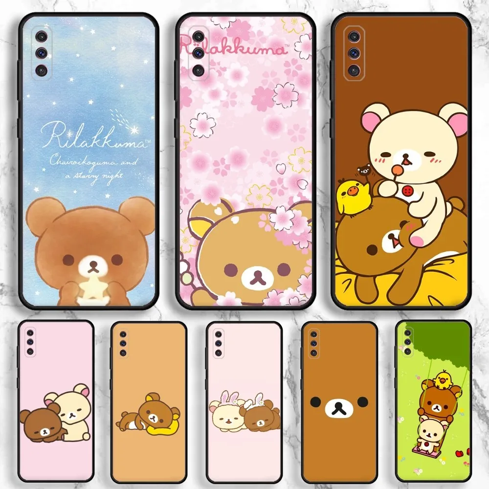 R-Rilakkuma Bear Cute Phone Case For Samsung Galaxy A13,A21s,A22,A31,A32,A52,A53,A71,A80,A91 Soft Black Phone Cover