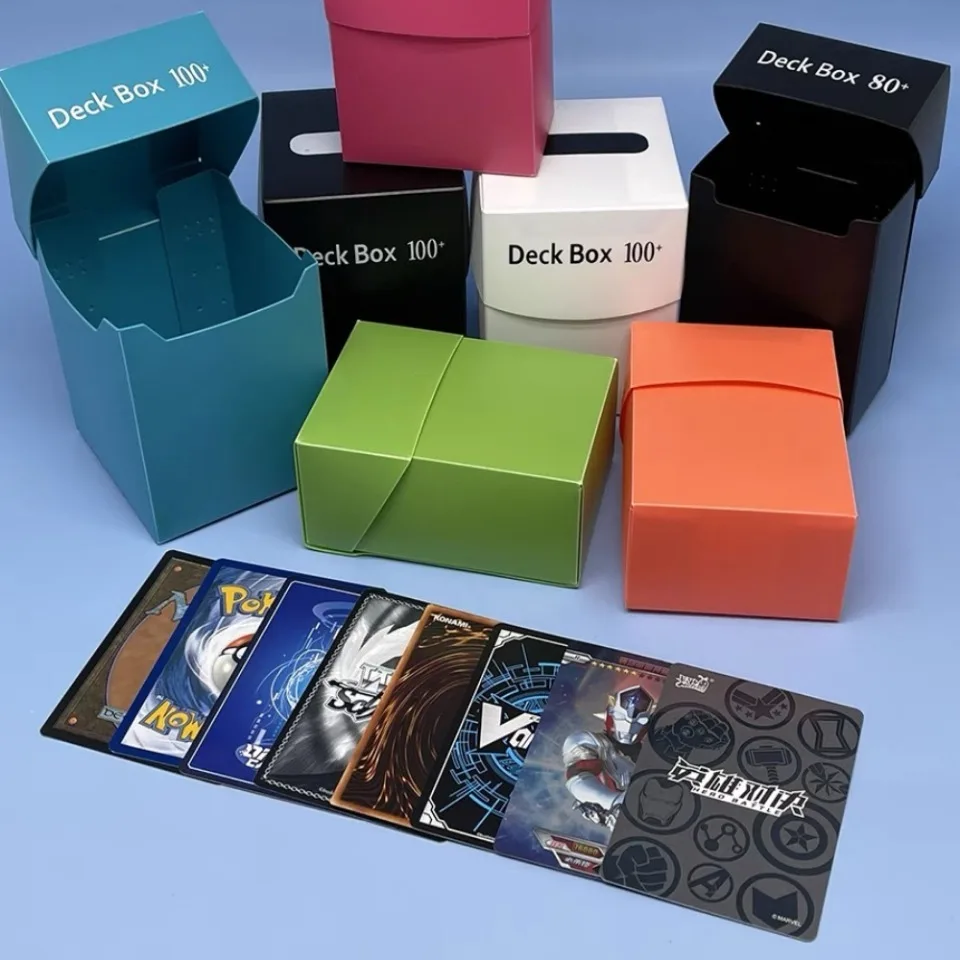 1 صندوق بطاقات تجارة الألعاب، صندوق بطاقات بلون موحد، صندوق تخزين حامل البطاقات لبطاقات التداول والرياضة والألعاب