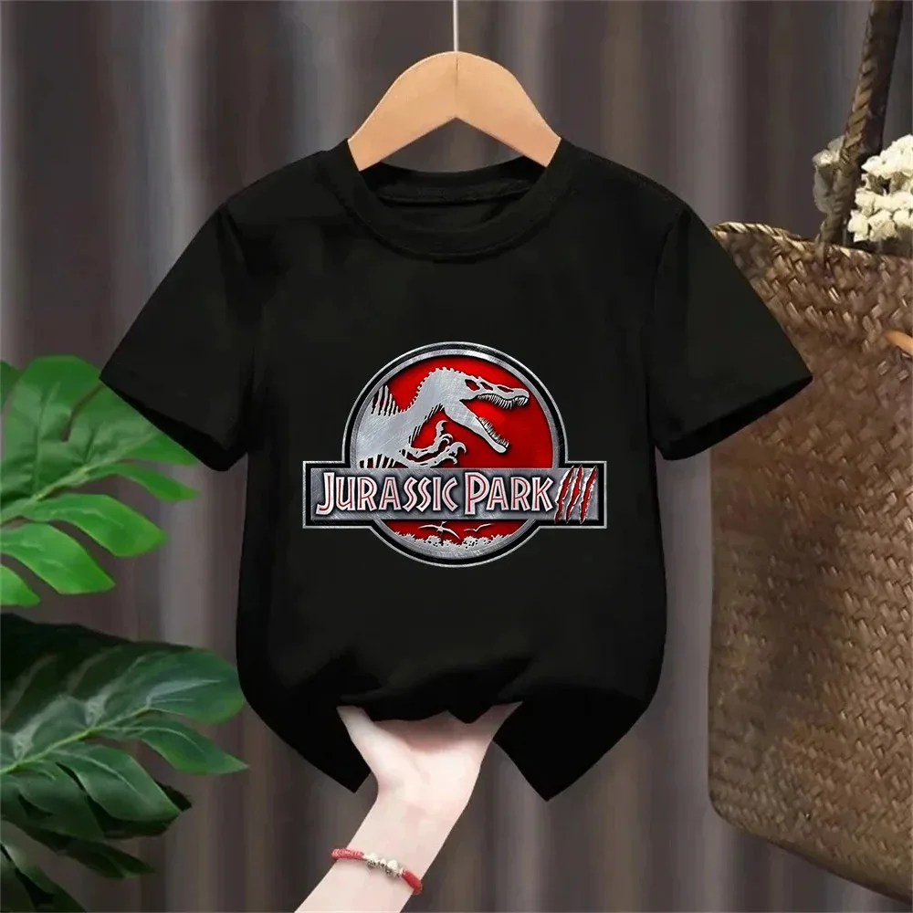 Jurassic Park T-Shirt für Kinder, Jungen und Mädchen, Sommer-Dinosaurier-Film-Logo-Druck, T-Shirt aus Baumwolle, kurzärmelig, lässiges Oberteil, Geschenk für Kinder – Detail 11