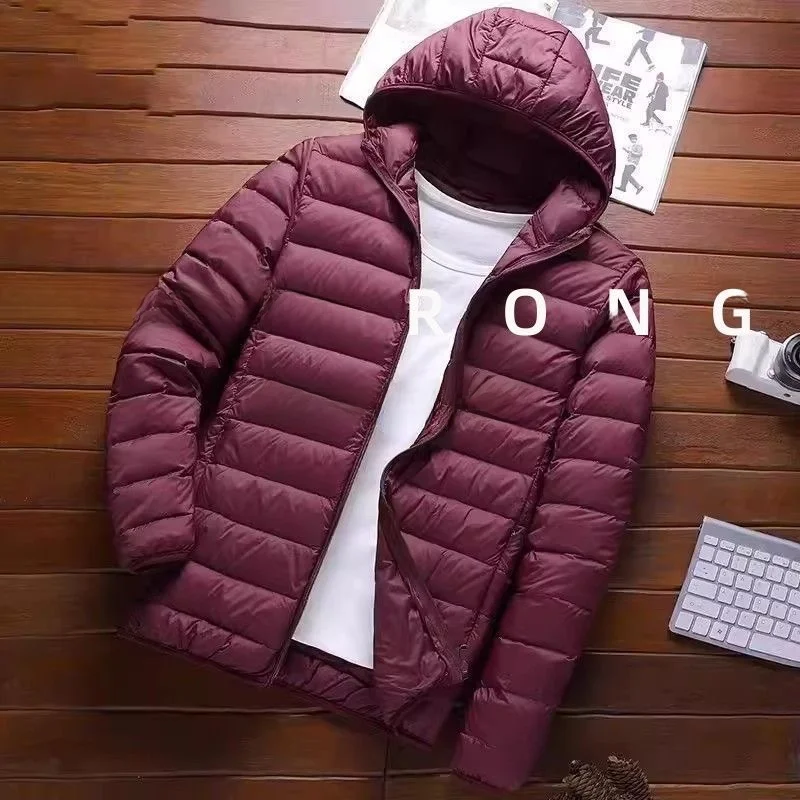 

Красная легкая пуховая хлопковая куртка, повседневное теплое пальто с капюшоном, модная верхняя одежда большого размера, простое модное цветное хлопковое пальто для...