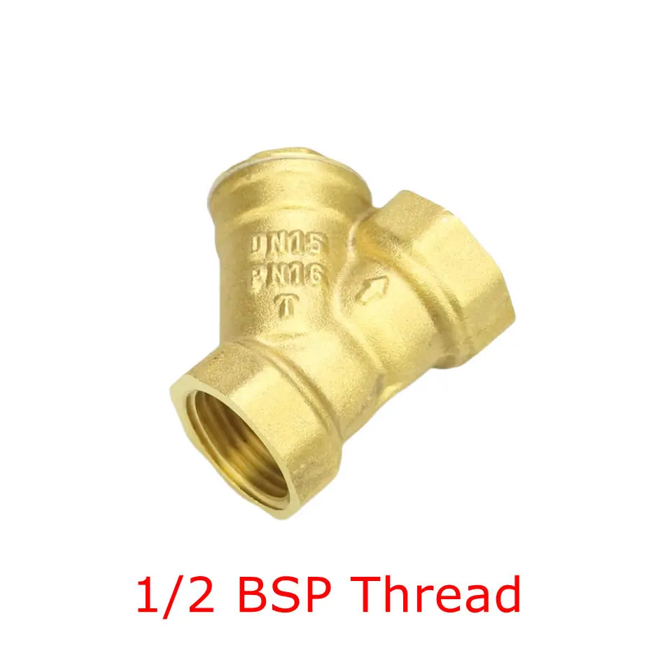 Saringan Y 1/2 - 2 inci BSP Female to Female Thread Brass Filter PN16 Katup Berulir Fitting Pipa Air