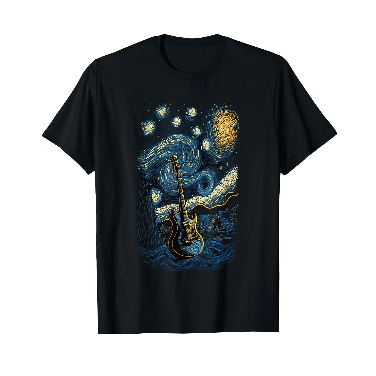 Starry Guitar s Guitarist Rock Concert Festival T Shirt vintage Washed Casual Soft Stylish fashion homme Stretched Comfortable