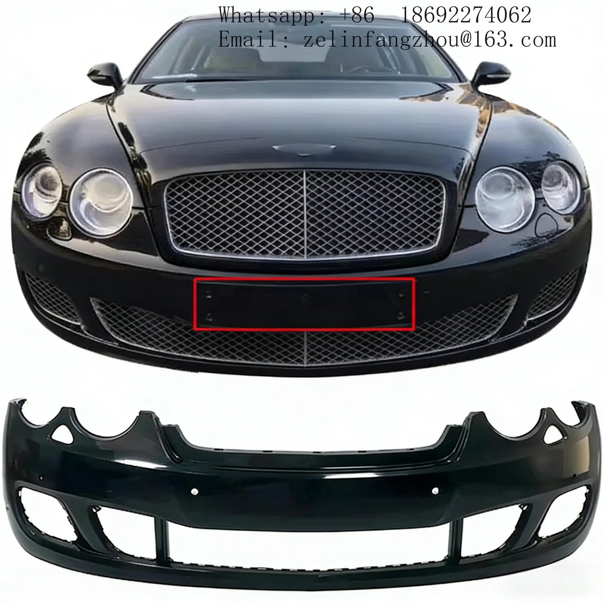 

Front Bumper Body Kit For Bentley Continental Flying Spur 2004-2012 OEM 3W5807217 PP Material Upgraded Styled Sedan Accessory