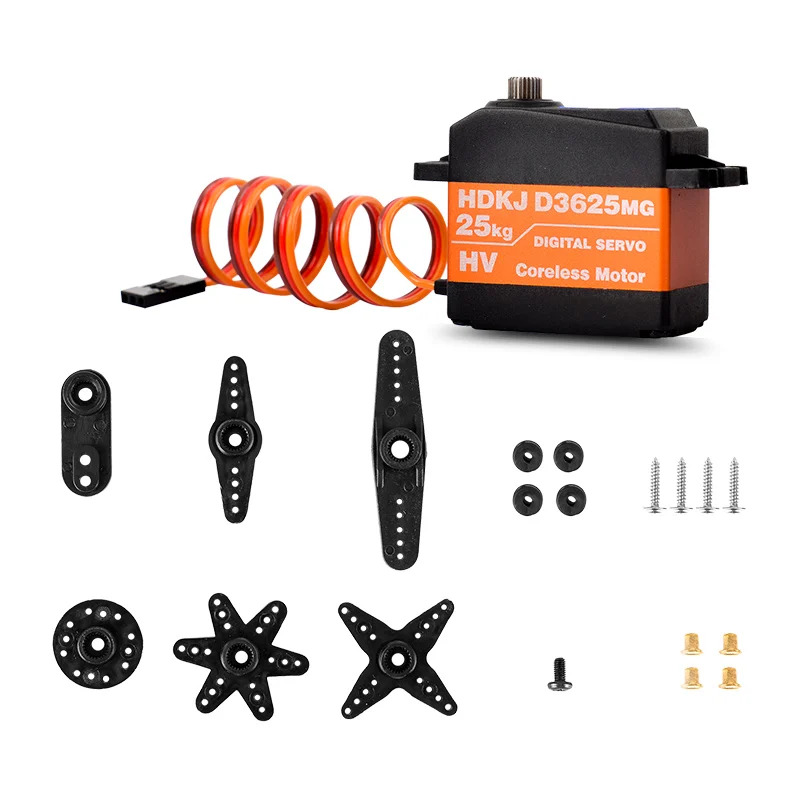 HDKJ D3625 25KG Wodoodporne Serwo Metalowe z Metalowymi Przekładniami Cyfrowe Serwo 180 Stopni Serwa o Wysokim Momencie Obrotowym do Samochodów RC Łodzi Motorowych Modeli