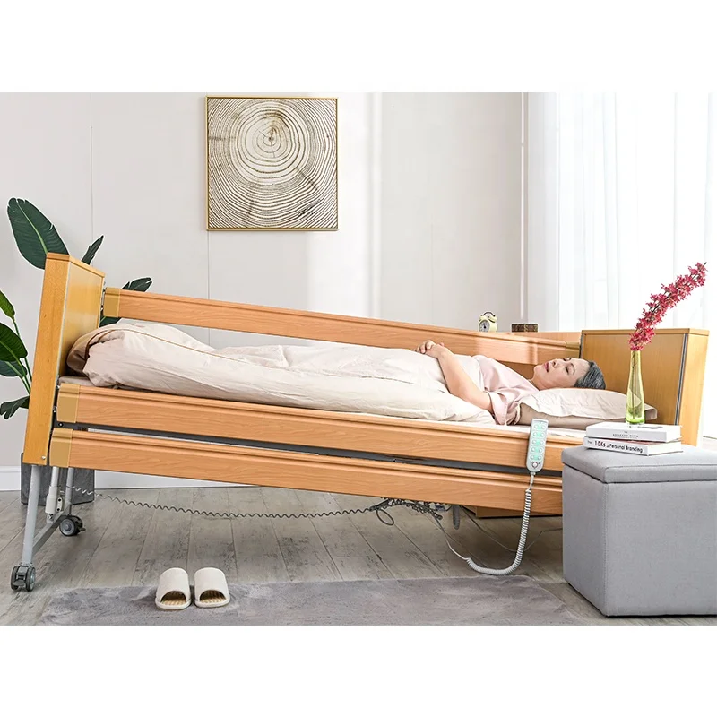 Tekvorcare single bed wood boucle full size bed frame electric adjustable home care bed