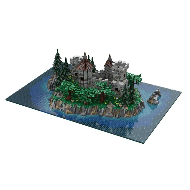 Nowy Zestaw Klocków Moc Średniowieczna Architektura Model Zamek Wyspa Moduł Klocki Prezent Zabawka dla Dzieci Zestaw do Samodzielnego Montażu