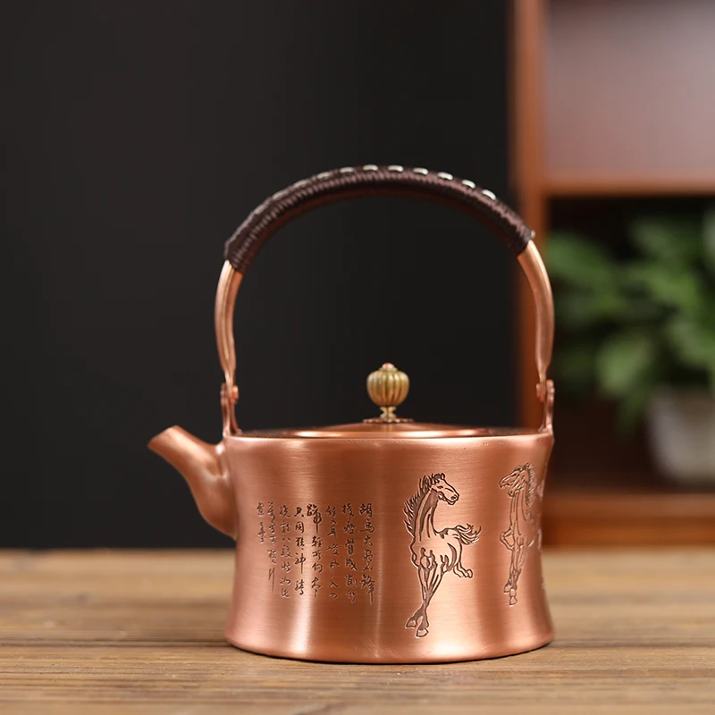 Zhushantang Copper Pot, Boiling Water Pot, Large Capacity Purple Copper Boiling Tea Pot, Thickened Household Handmade Polishing