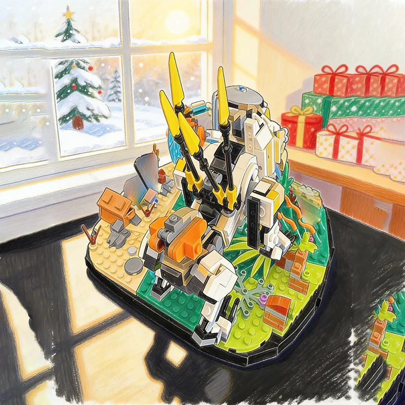 

456pcs MOC Display Base Aloy Varl Vs Shell Walker Horizon Adventures Model Toys Building Blocks Construction Christmas Gifts