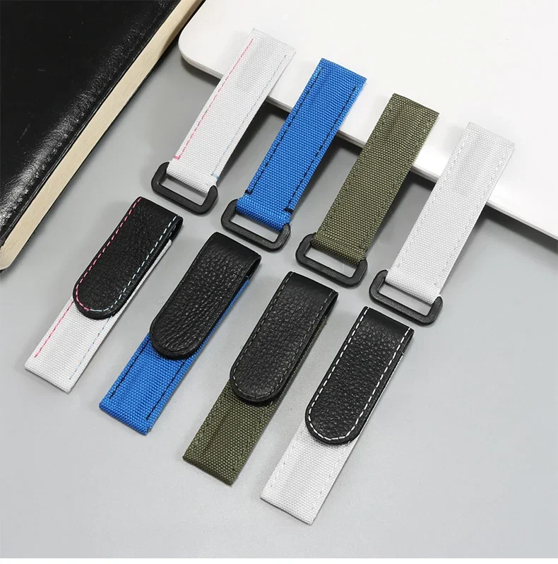 20 mm 21 mm Klettverschluss Canvas Uhrenarmband männlich für Rolex Daytona Omega Seahorse Rudder Bay Seiko Nylon-Uhrenarmband – Detail 11