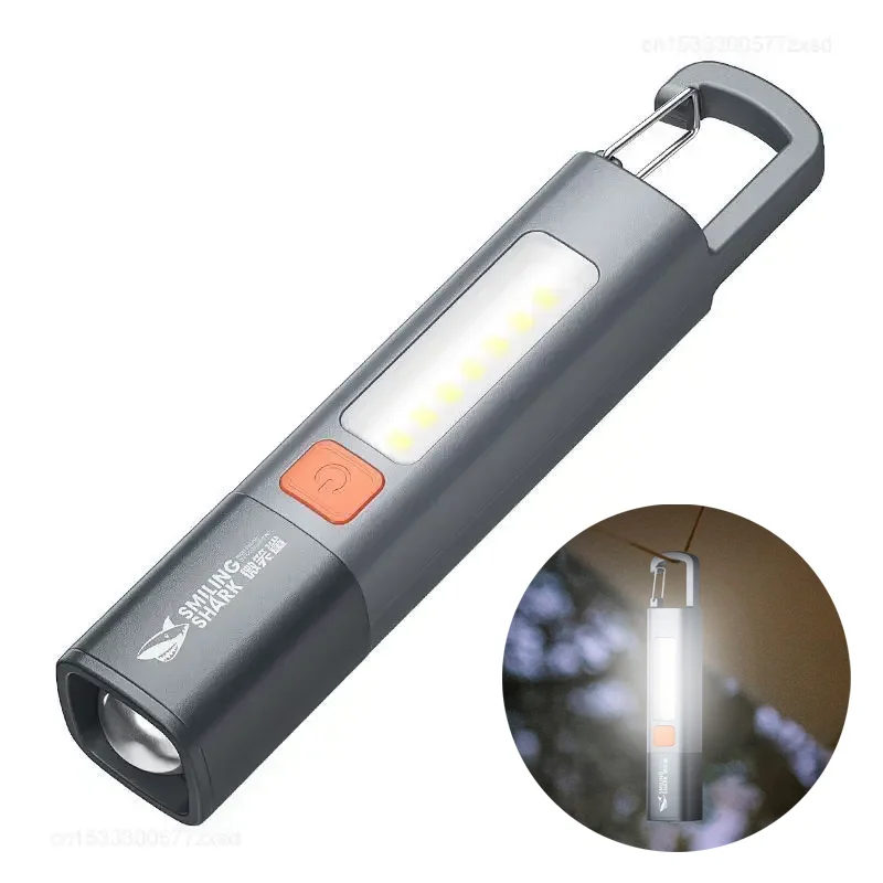 Xiaomi Outdoor Flashlight Portable Strong Lights Variable Focus with Floodlight Side Light Home Portable LED Flashlights Camping