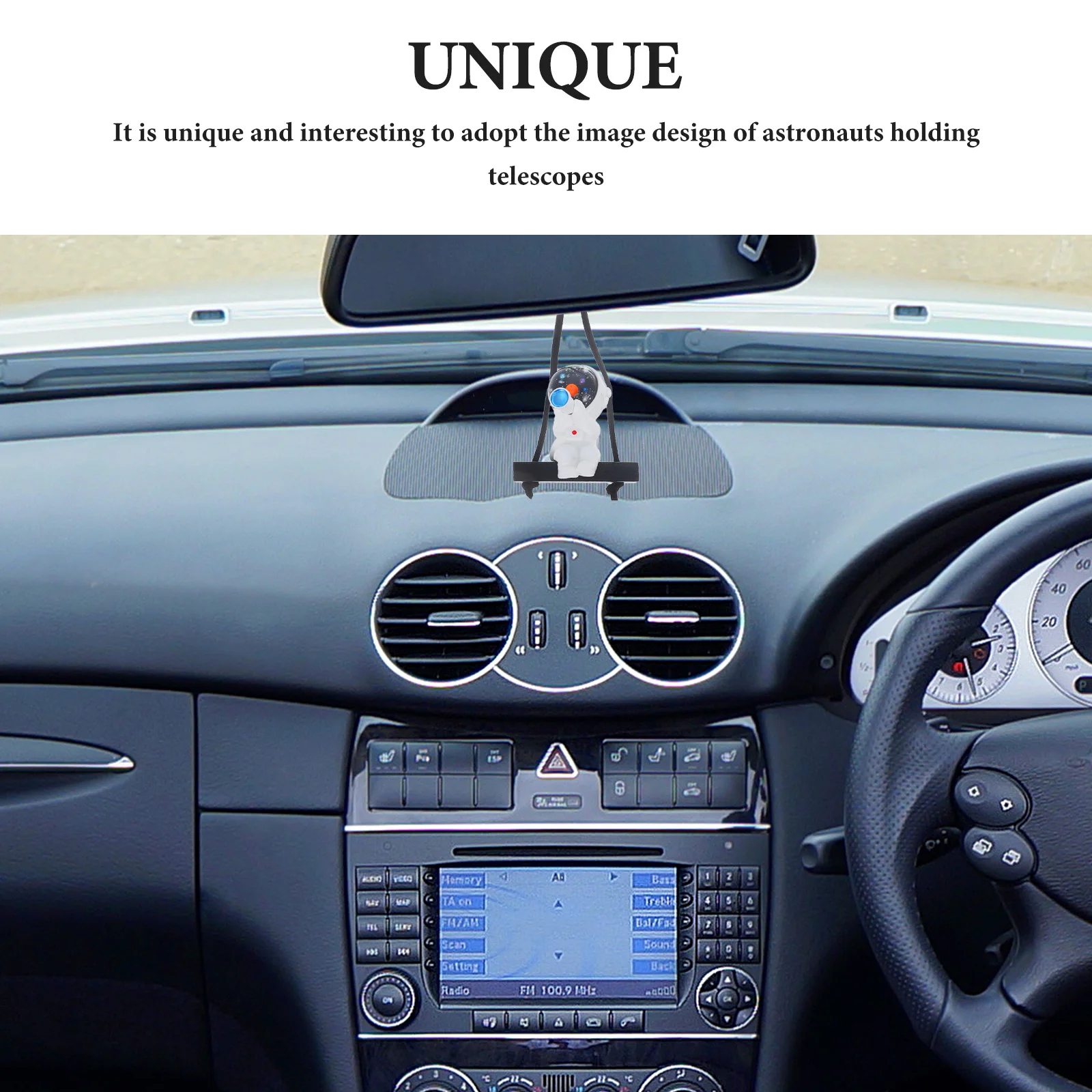 رائد الفضاء سيارة معلقة الراتنج مرآة الرؤية الخلفية الزينة الإبداعية سيارة الداخلية الجمالية الحلي سحر قلادة #3