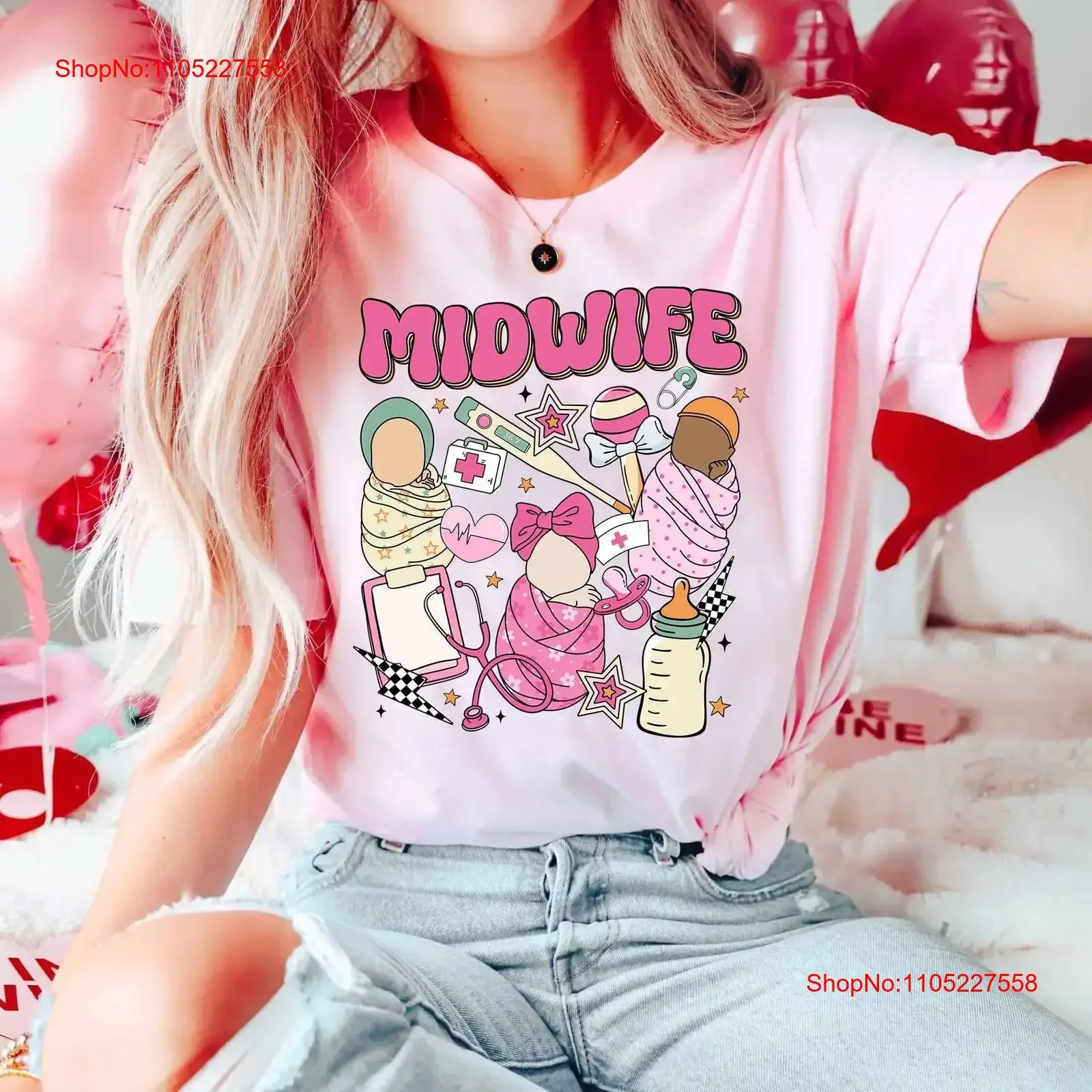 Midwife Valentines Day T Shirt Retro Valentine Cupids Favorite Happy For vintage Washed streetwear designer clothes homme