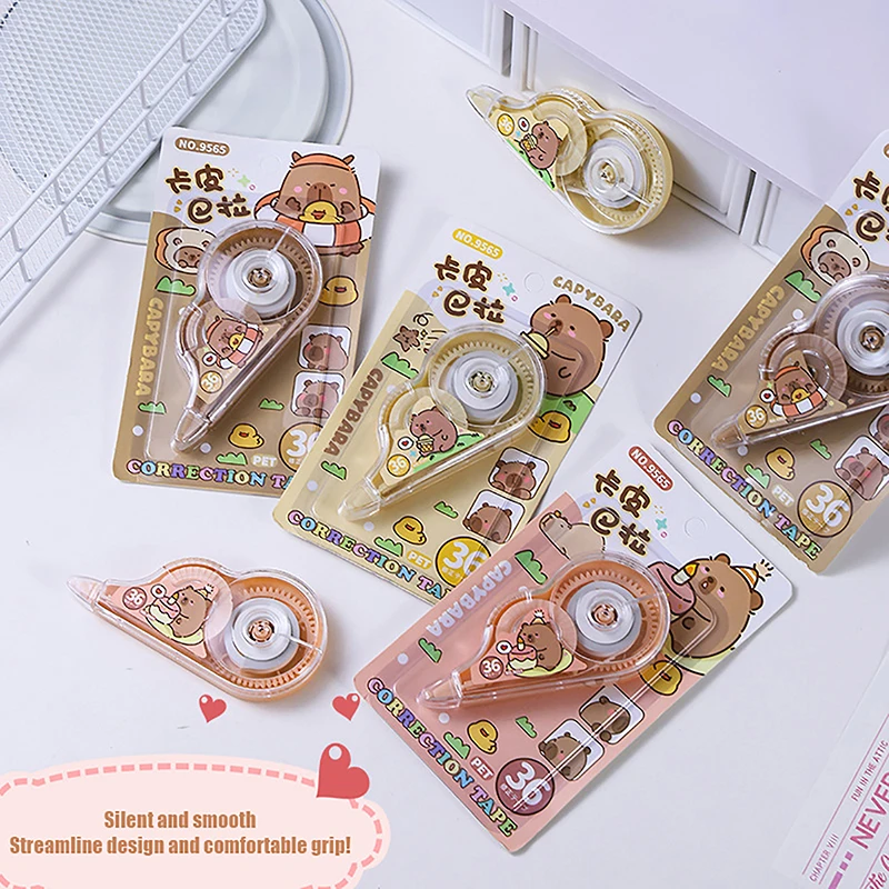 Cute Capybara Cartoon White Out Corrector Correction Tape Decoration Stickers Stationery Gift Student Stationery Office Supplies