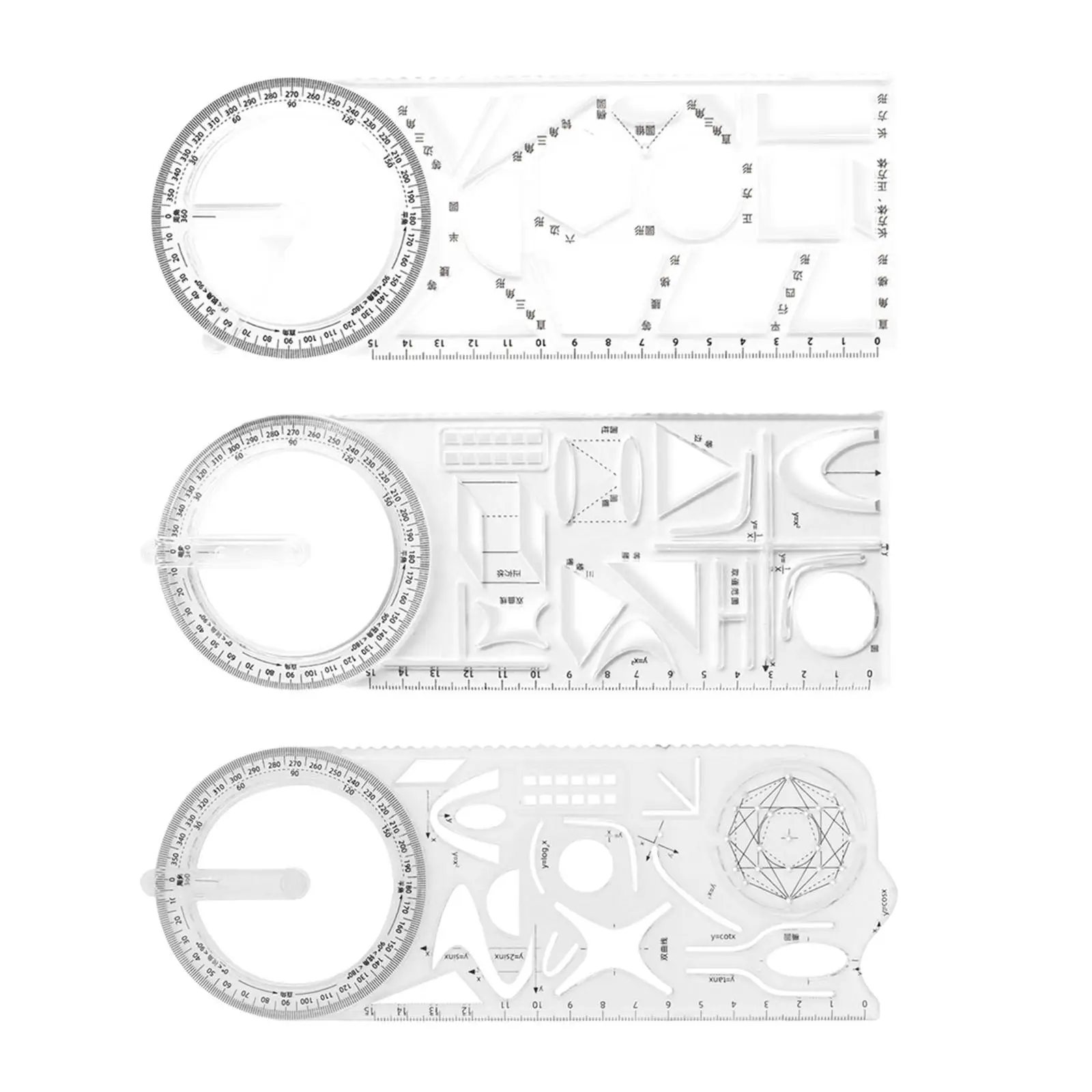 Multifunctional Geometric Ruler, Mathematics Measuring Ruler, Measuring