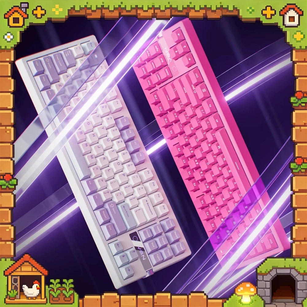VGN V87 V2 Wireless Keyboard Three Mode Connection E-sports Keyboard 1ms Esports Level Ultra-Low Delay For Pc Accessories Gifts