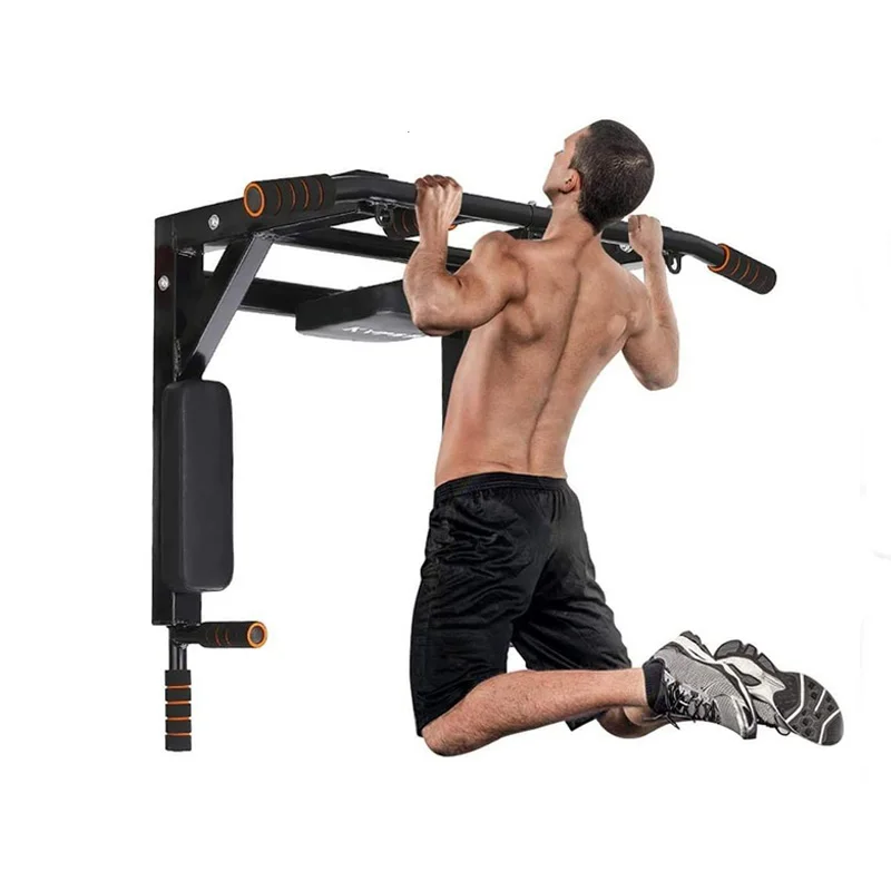 Gym Equipment Wall Mounted Dip Stands Bar Station Power Tower Chin up Pull up Bar 3 in 1 Silicone Printing Exercise Muscle 220kg