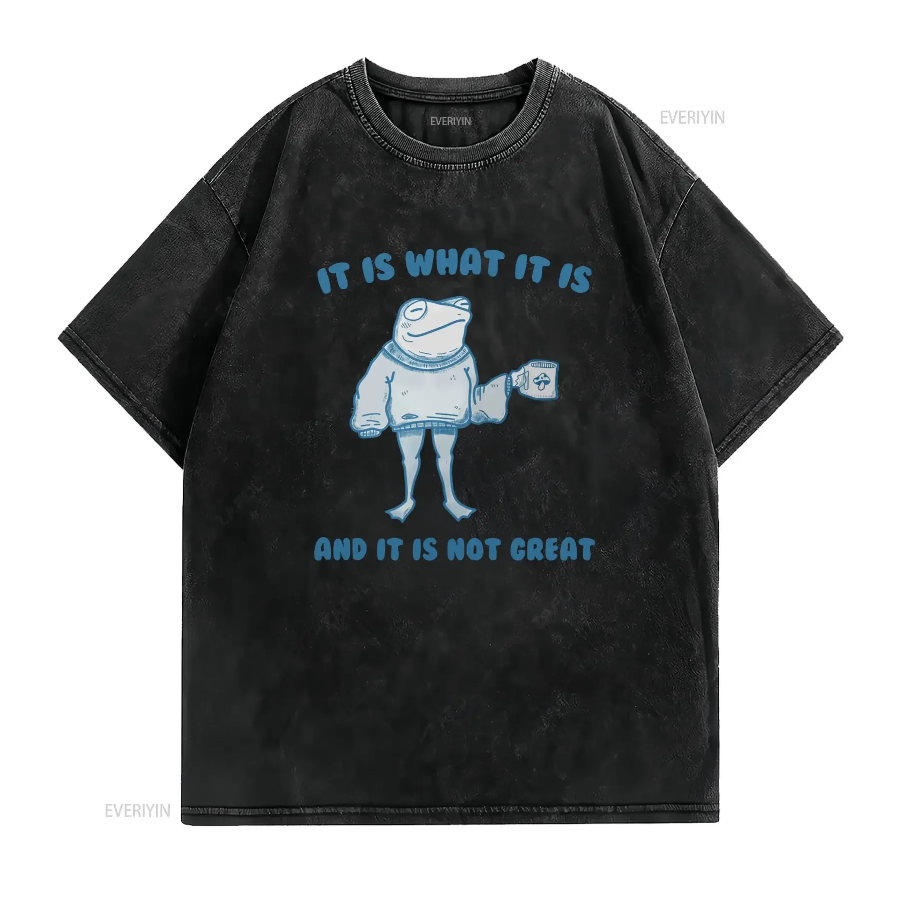 It Is What And Not Great T Shirt Frog Weird Meme Toad  vintage Washed Stylish Comfortable designer clothes Versatile fashion