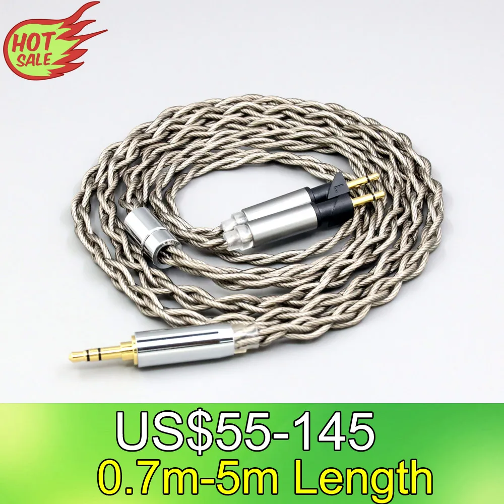 

LN008503 99% Pure Silver + Graphene Silver Plated Shield Earphone Cable For Abyss Diana v2 phi TC X1226lite 1:1 headphone pin