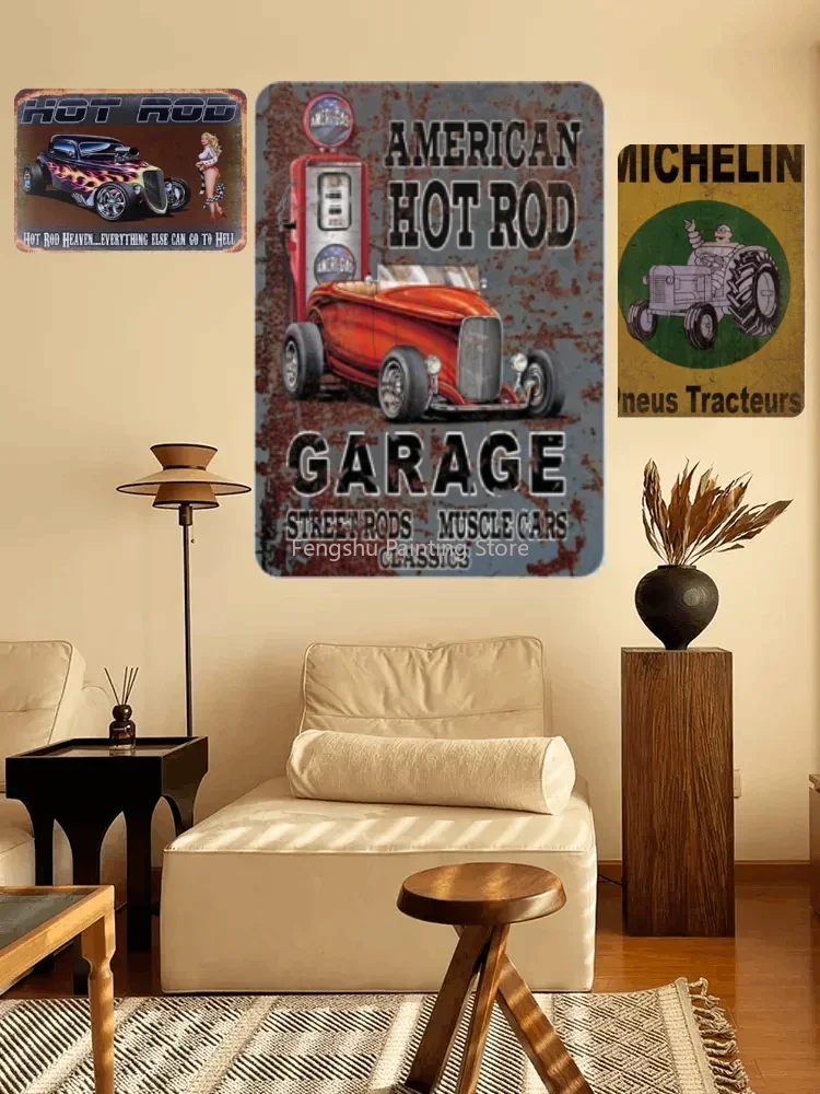 Rat Rod Luxe Car Vintage Metal Tin Signs Picture Home Art Painting Room Wall Mural Print Modern Funny Vintage Decoration Decor