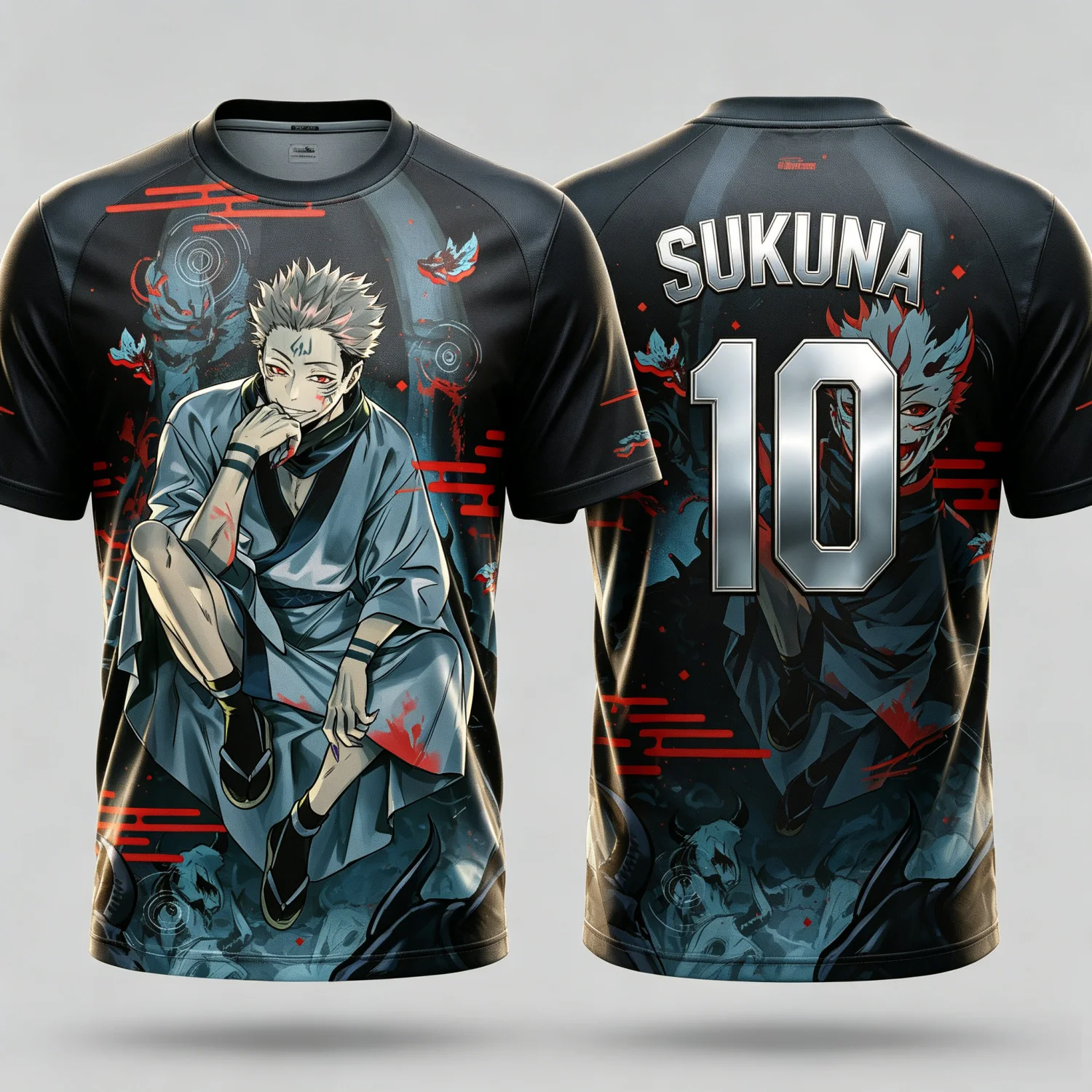 2026 Summer Jujutsu Kaisen Retro Cosplay T-shirt Men's 3D Printed Jiu Jitsu Short-sleeved Family Unisex Children's Sports Shirt