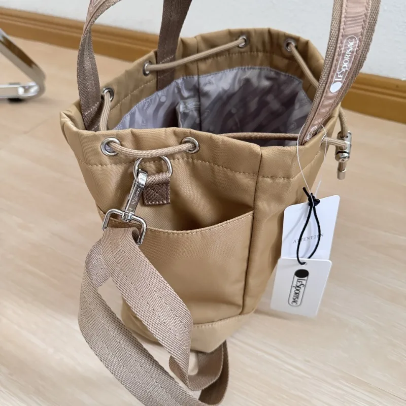 Lesportsacs Girl Crossbody Bag Minimalist Drawstring Travel Commuting Handbag L217 23.5*22cm