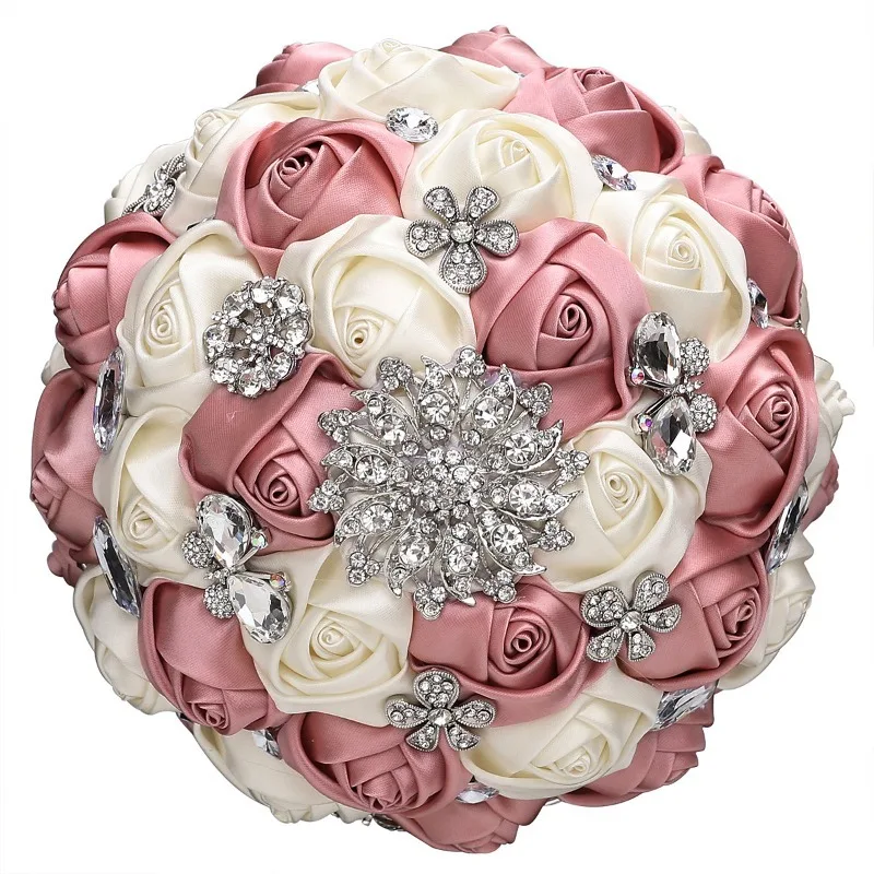 

Европейский свадебный букет невесты, свадебные принадлежности, лента со стразами, имитация свадебного букета, пятно W390