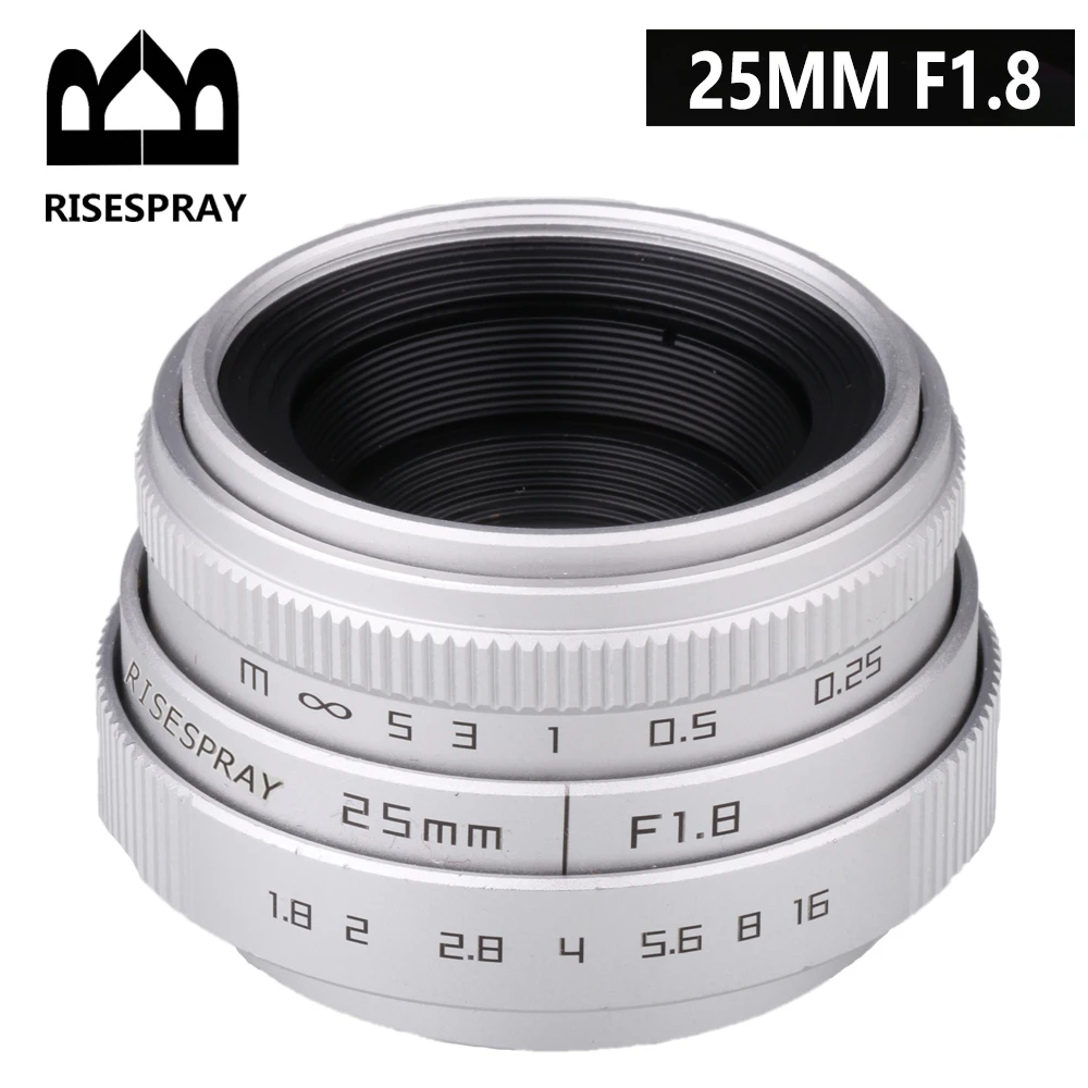 Imagem -02 - Prata Mini 25 mm f 1.8 Aps-c Lente Cctv Mais Anel Adaptador Mais Anel Macro para Fujifilm x Montagem Câmera Mirroless Xt10 Xt20 Xt30 X100f