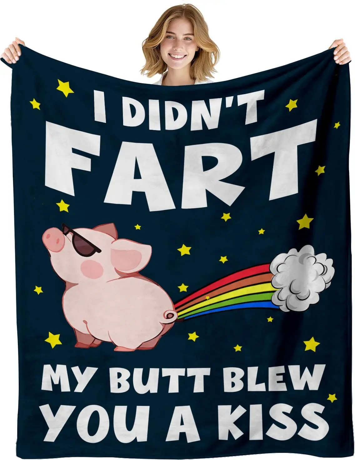 Pink Pig Throw Blanket 50