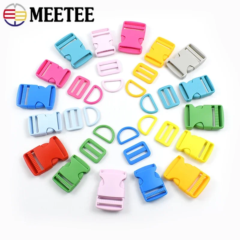 10/20Sets 32/38mm Webbing Belt Release Buckle Plastic D Ring Hook Ribbon Strap Tri-Glide Slider Clasp Sewing Trimming Accessorie