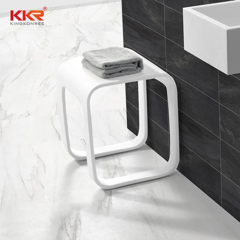 Customized Modern Design Shower Bath Stool Acrylic Shower Bench Bathroom Stool image 2