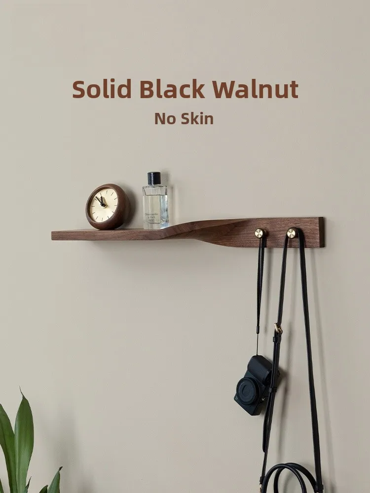 

Настенная вешалка-органайзер Fanhuan из черного ореха для прихожей, креативный дизайн, для хранения вещей