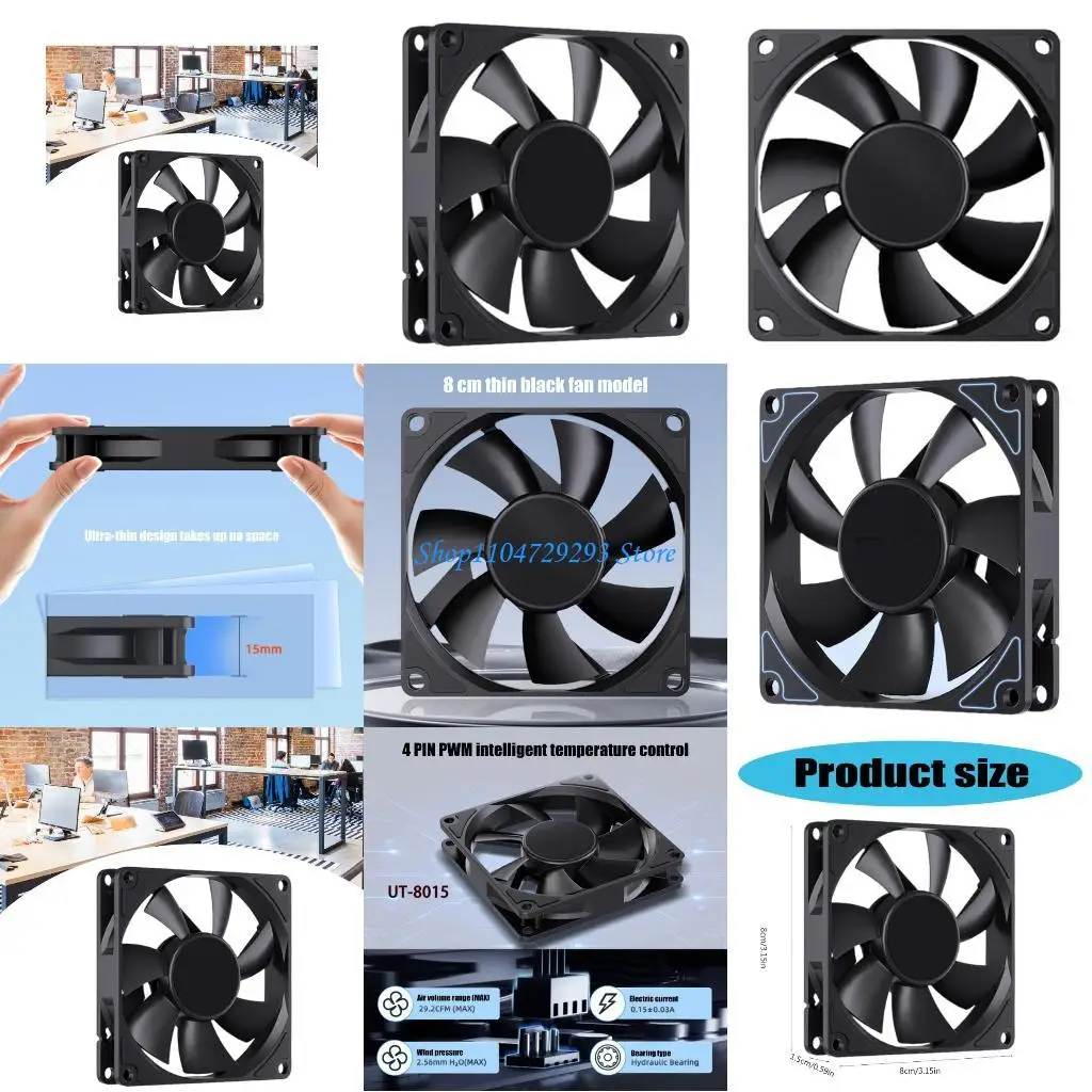 

Y2GD UT8015 80mm CPU Cooling Fan PWM Temperature Control And Quiet Hydraulic Bearing