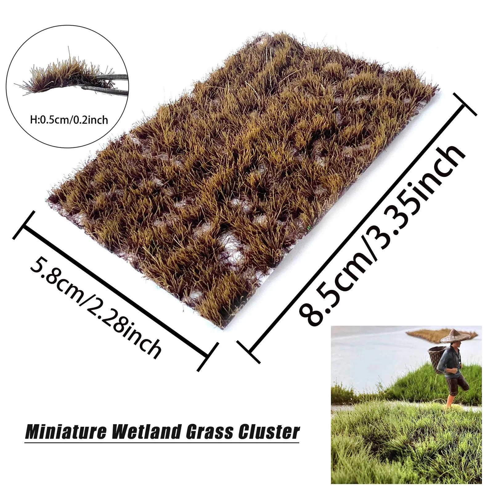 5mm Miniature Wetland Grass Cluster Artificial Plants for Ho N Diy Modeling Railway/Wargame Scenery/Sandtable Layout/Diorama