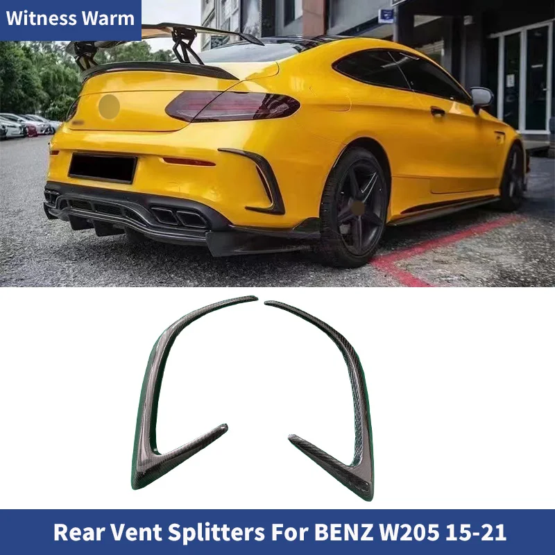 

Forged Carbon Fiber Rear Bumper Side Vent Splitters Flaps for Benz C-class W205 Sport C63 C43 Amg 2 Door 2015+